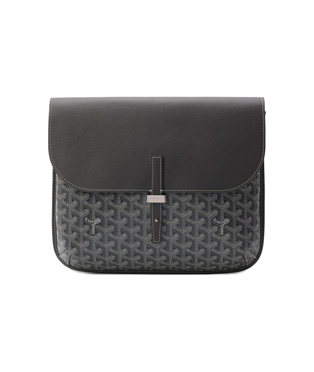 GOYARD Антрацитовая кожаная сумка на плечо, фото 1