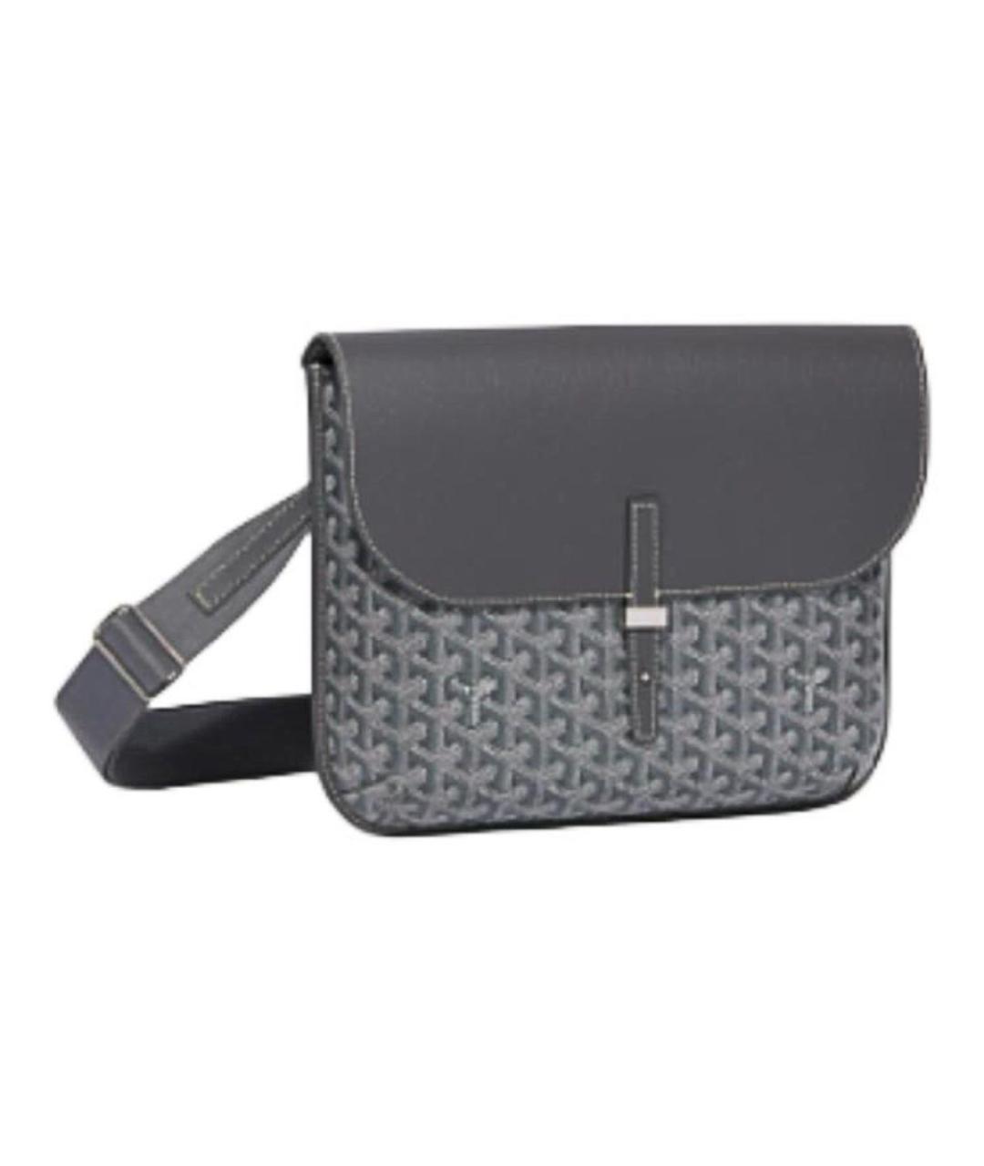 GOYARD Антрацитовая кожаная сумка на плечо, фото 6