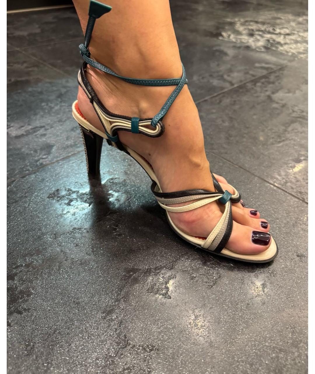 SAINT LAURENT Мульти кожаные босоножки, фото 8