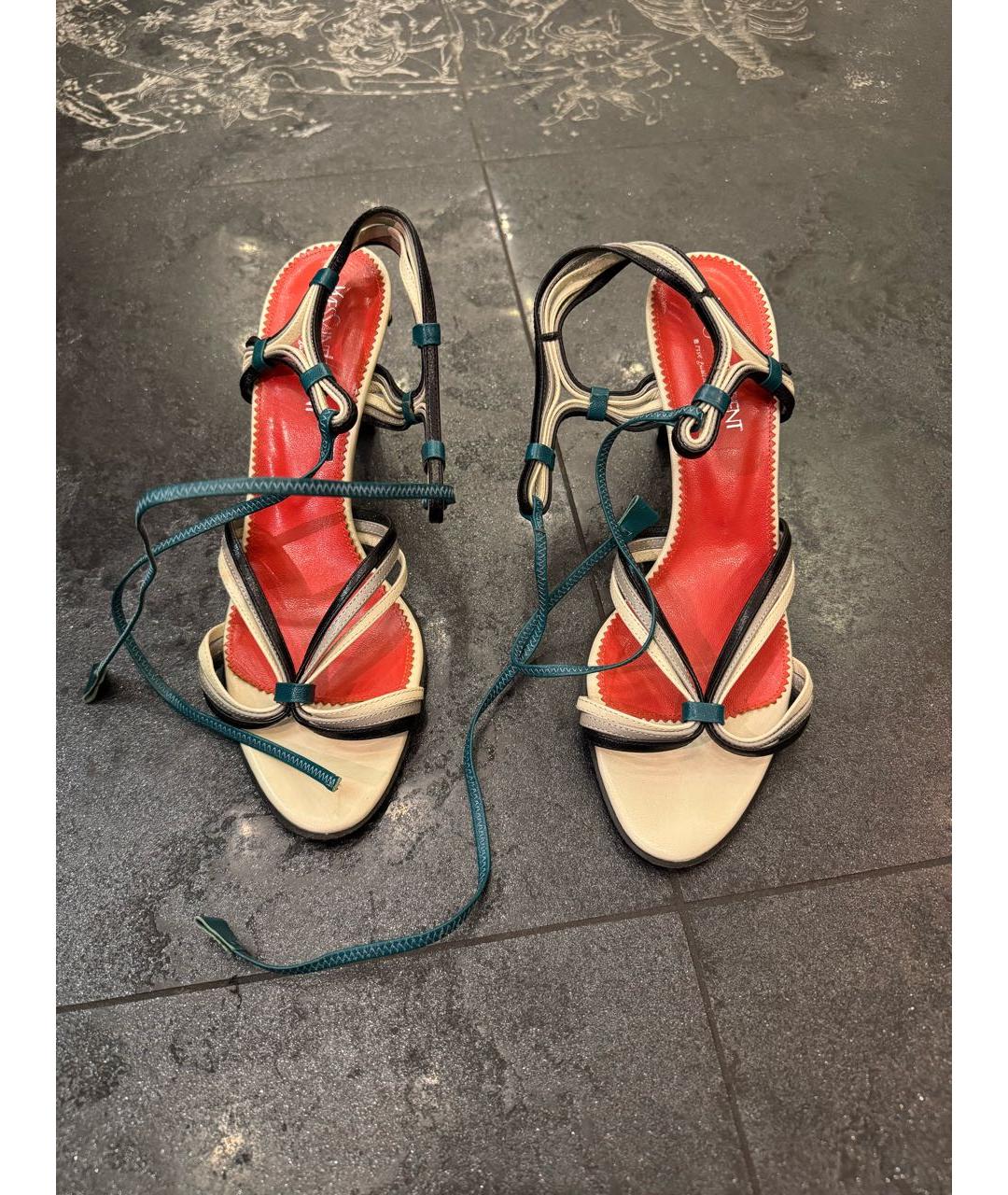 SAINT LAURENT Мульти кожаные босоножки, фото 2