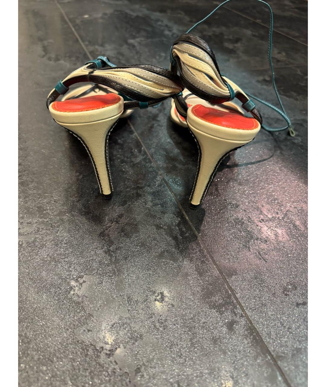 SAINT LAURENT Мульти кожаные босоножки, фото 4