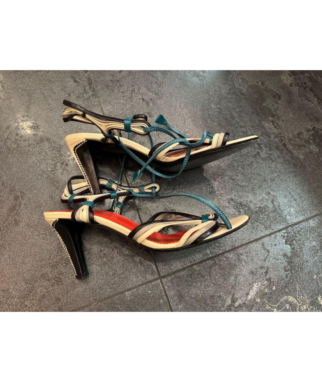 SAINT LAURENT Мульти кожаные босоножки, фото 3