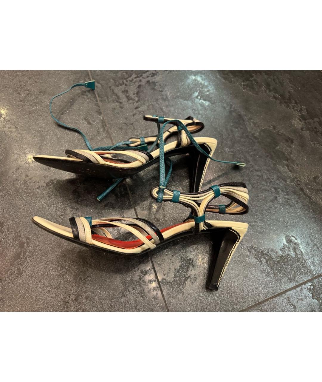 SAINT LAURENT Мульти кожаные босоножки, фото 5