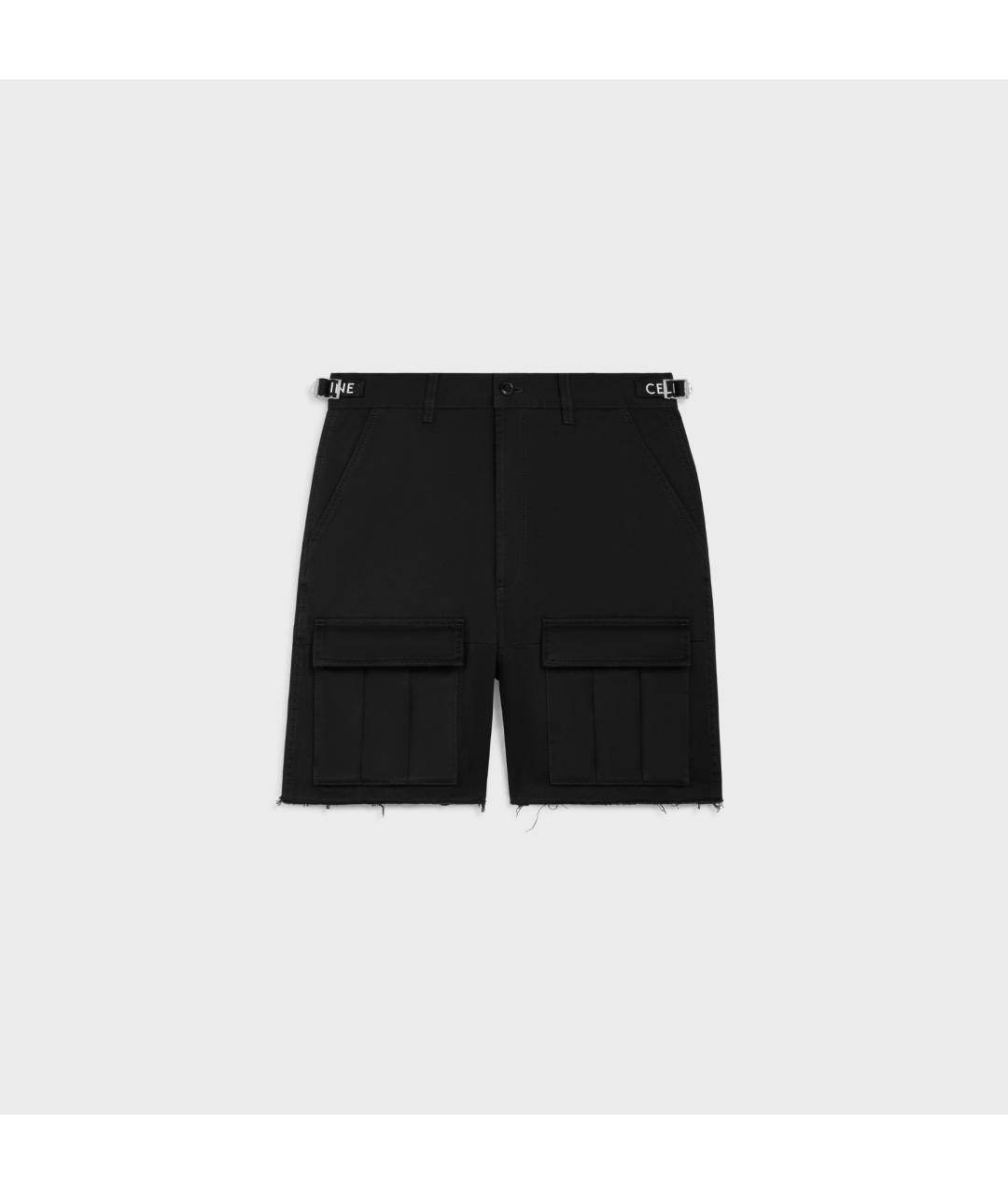 CELINE Черные хлопковые шорты, фото 6