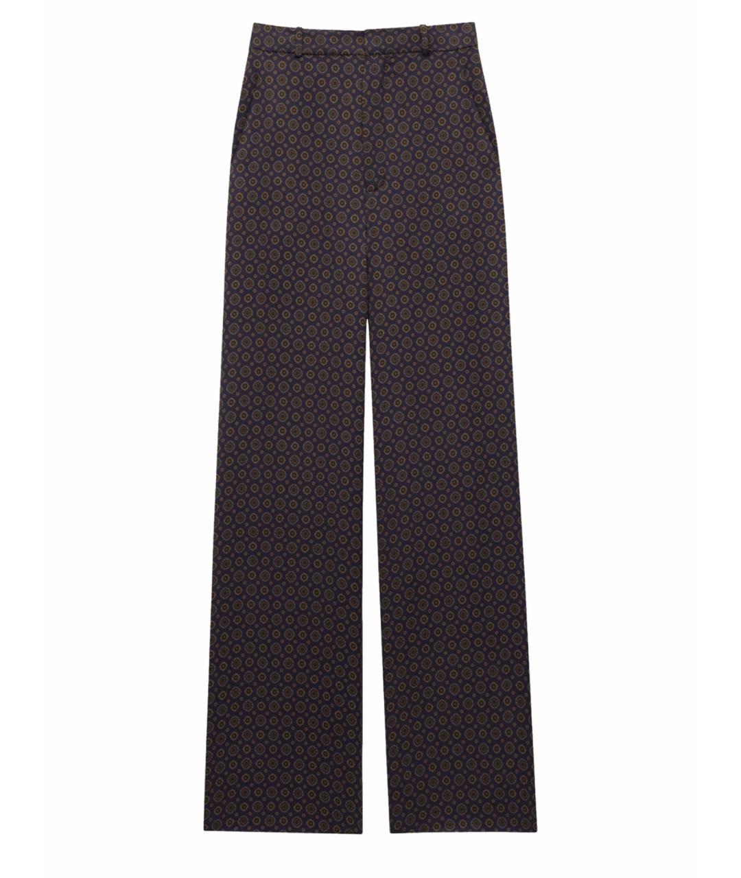 SAINT LAURENT Синие вискозные прямые брюки, фото 1
