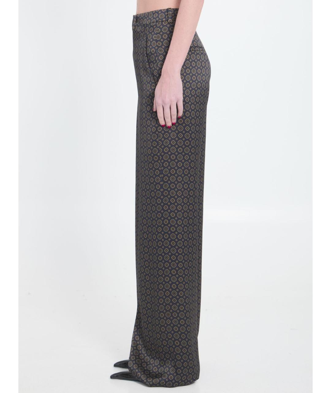 SAINT LAURENT Синие вискозные прямые брюки, фото 4