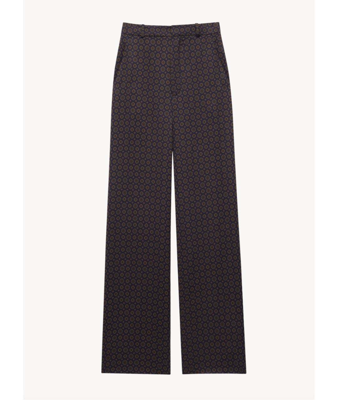 SAINT LAURENT Синие вискозные прямые брюки, фото 6