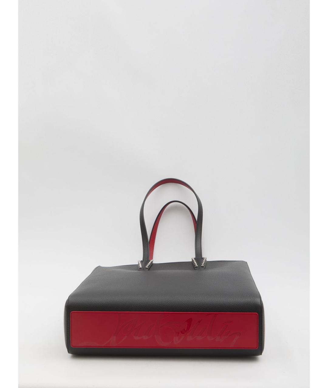 CHRISTIAN LOUBOUTIN Черная кожаная сумка тоут, фото 3