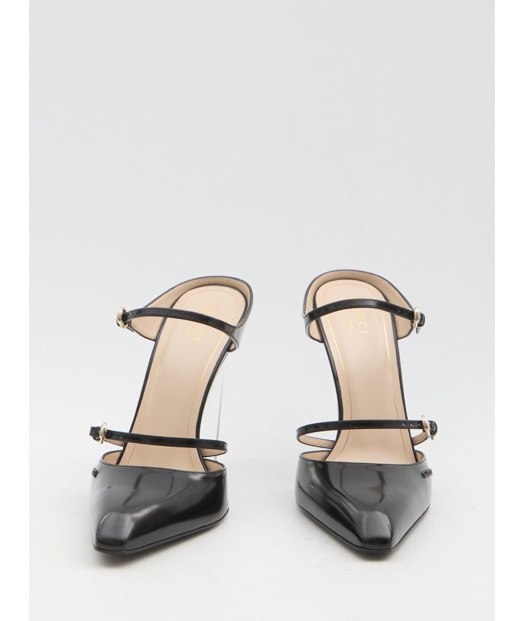 GUCCI Черные кожаные мюли, фото 5