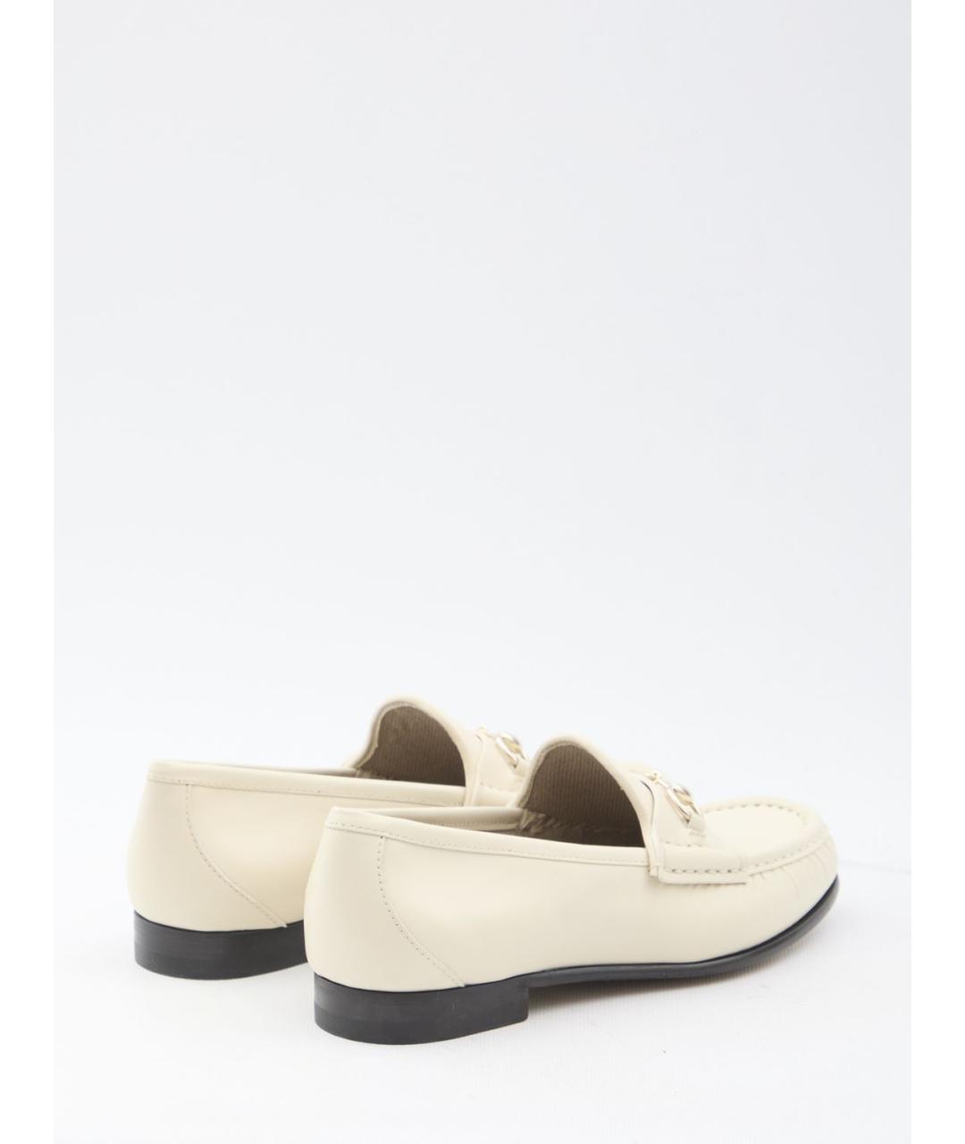GUCCI Белые кожаные лоферы, фото 3