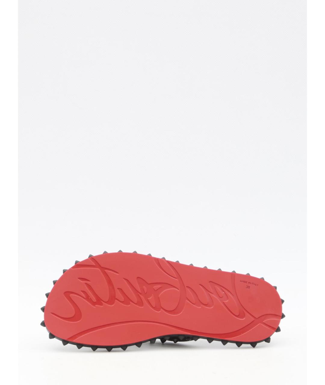 CHRISTIAN LOUBOUTIN Черные резиновые шлепанцы, фото 4