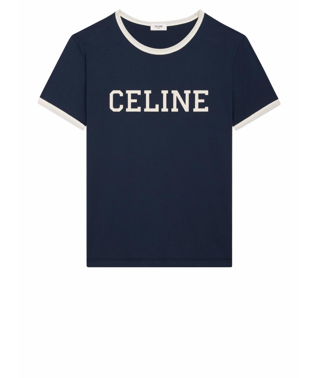 CELINE Синяя хлопковая футболка, фото 1