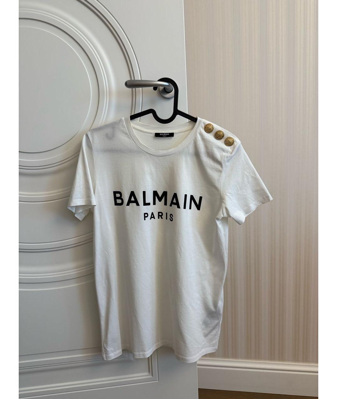 BALMAIN Белая хлопковая футболка, фото 3