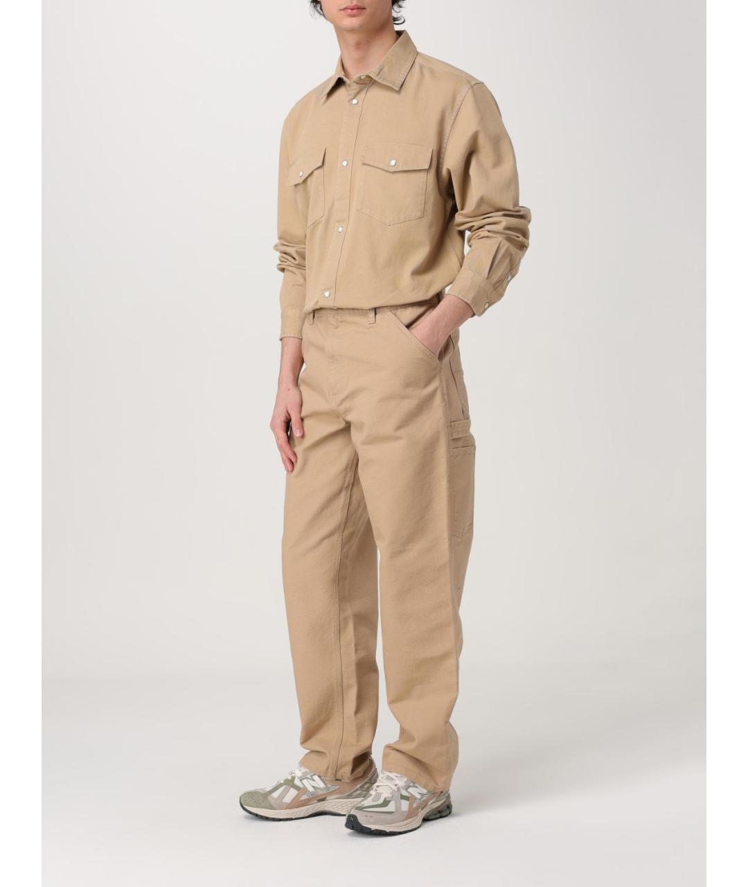 CARHARTT WIP Бежевые хлопковые повседневные брюки, фото 3