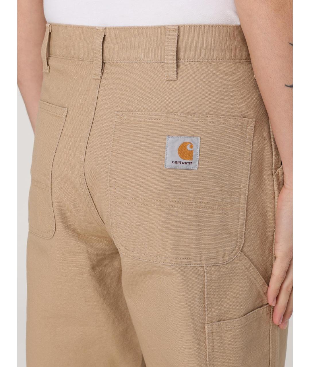 CARHARTT WIP Бежевые хлопковые повседневные брюки, фото 5