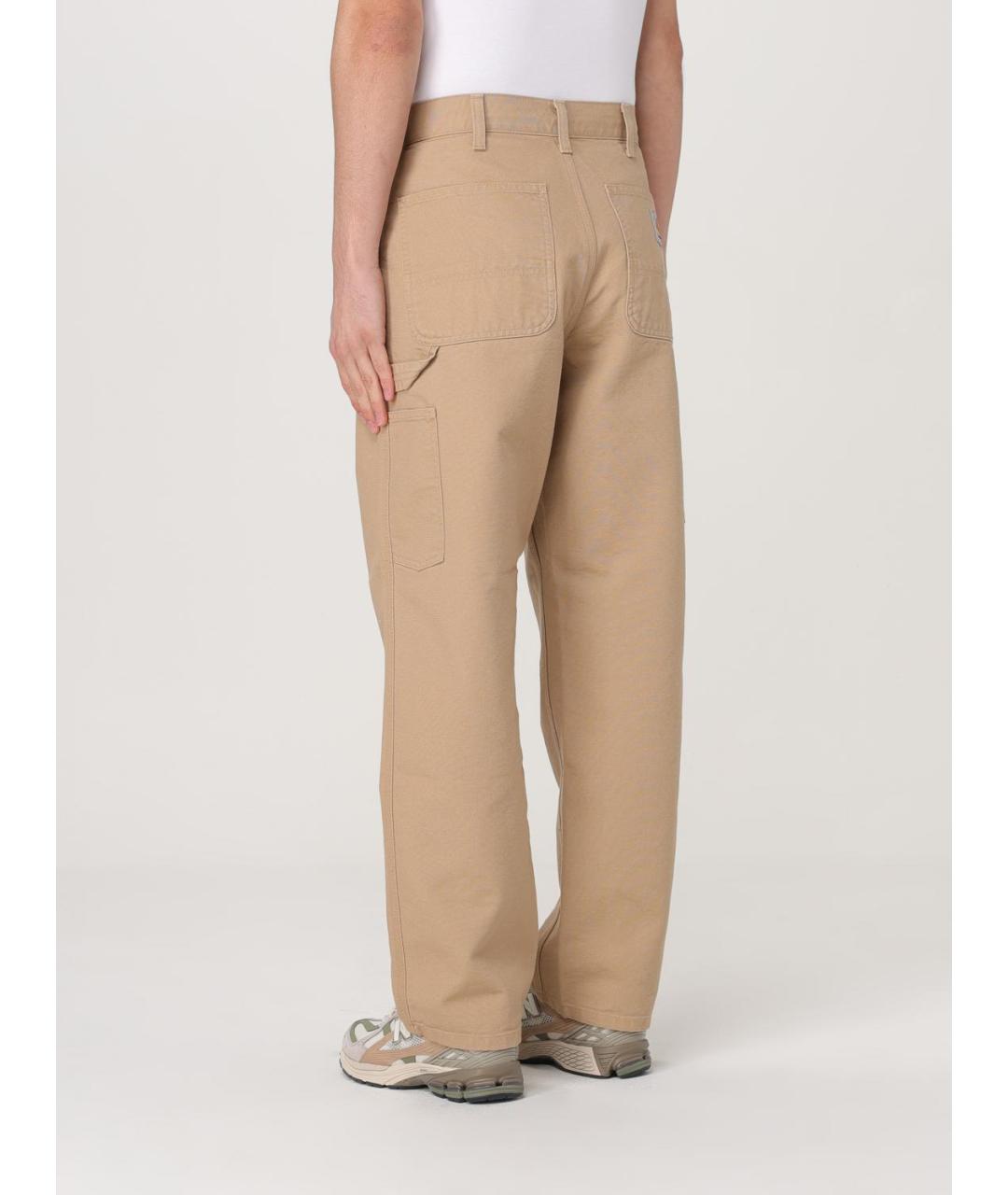 CARHARTT WIP Бежевые хлопковые повседневные брюки, фото 4
