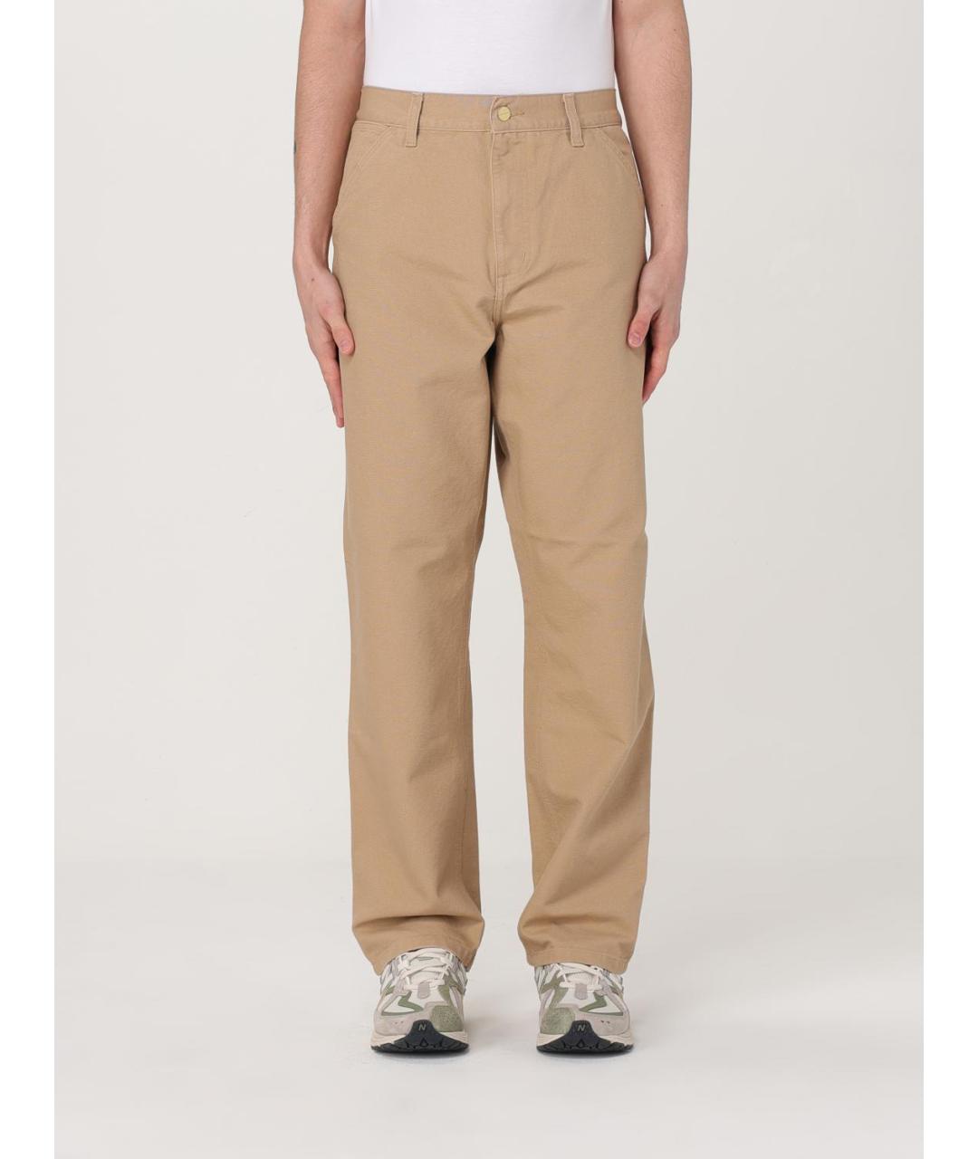 CARHARTT WIP Бежевые хлопковые повседневные брюки, фото 2