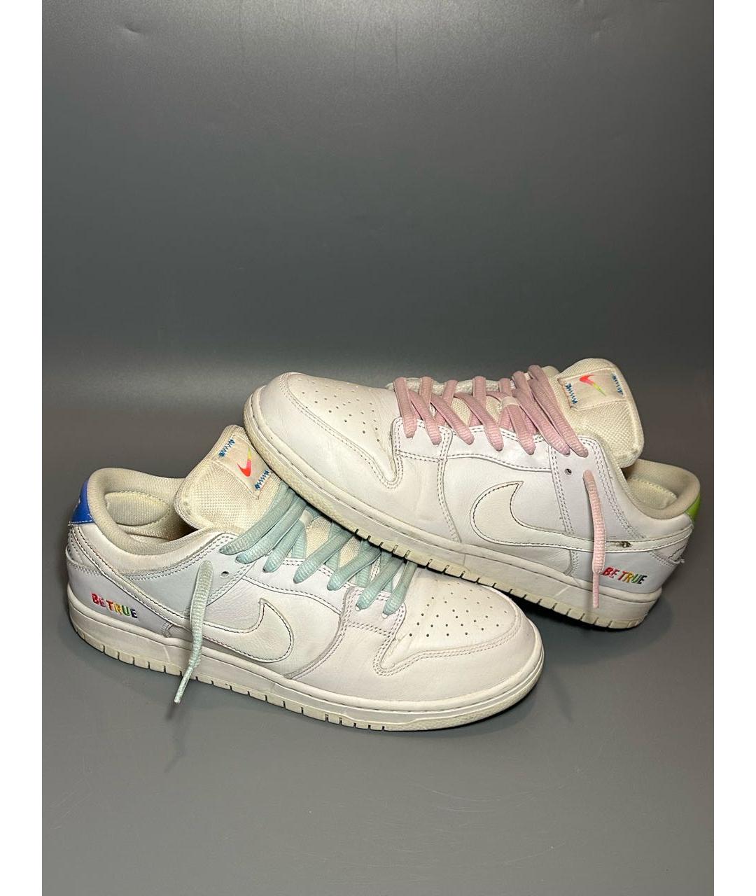 NIKE Белые кожаные низкие кроссовки / кеды, фото 5