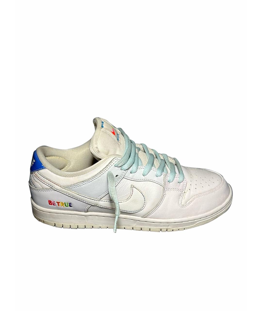 NIKE Белые кожаные низкие кроссовки / кеды, фото 1