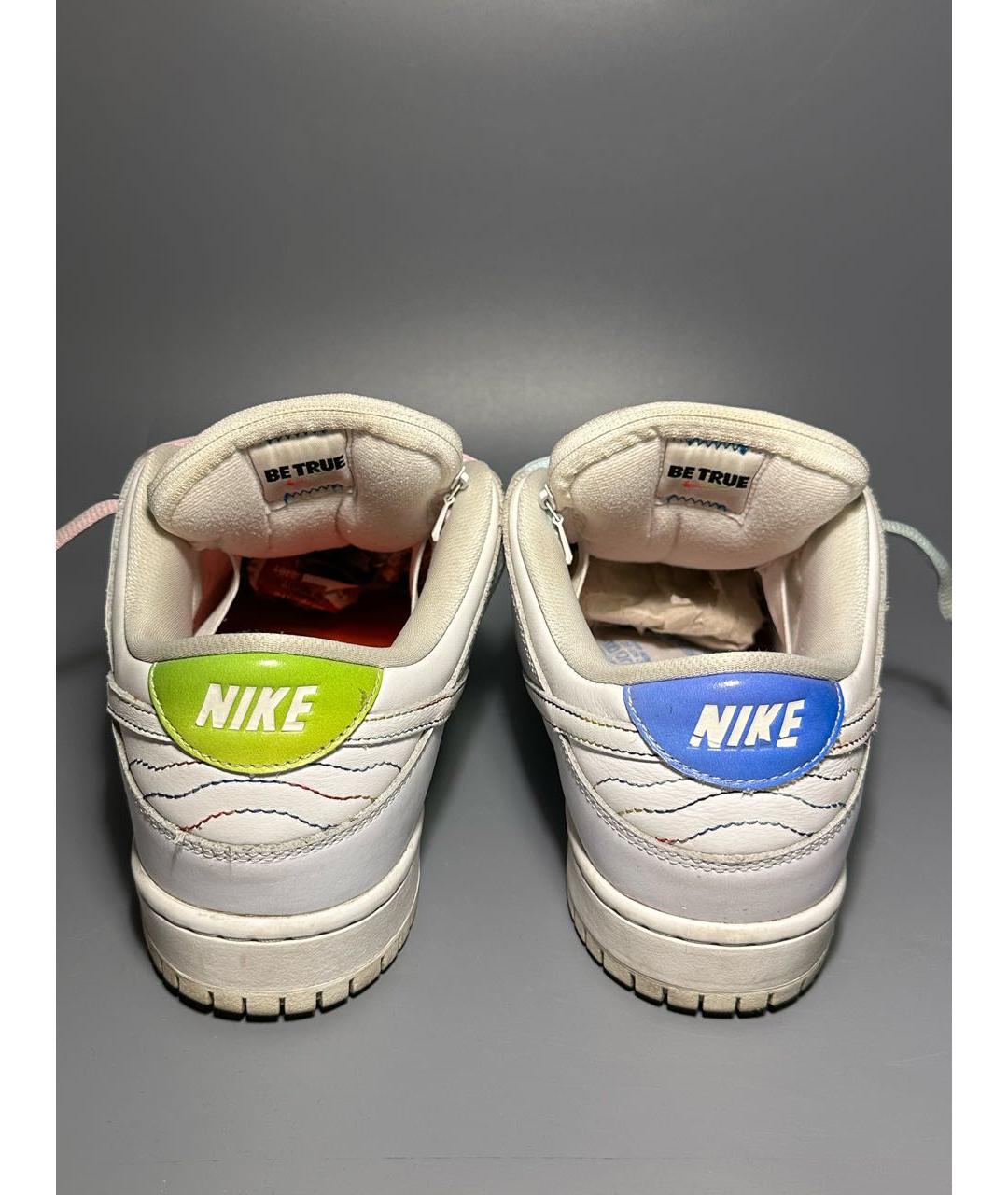 NIKE Белые кожаные низкие кроссовки / кеды, фото 4