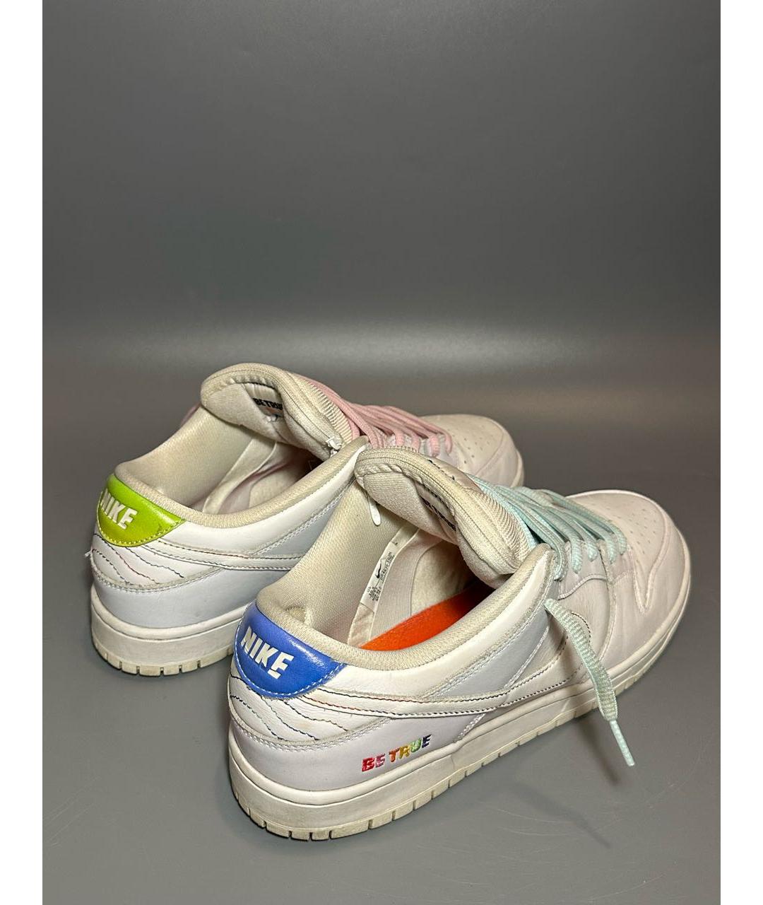 NIKE Белые кожаные низкие кроссовки / кеды, фото 6