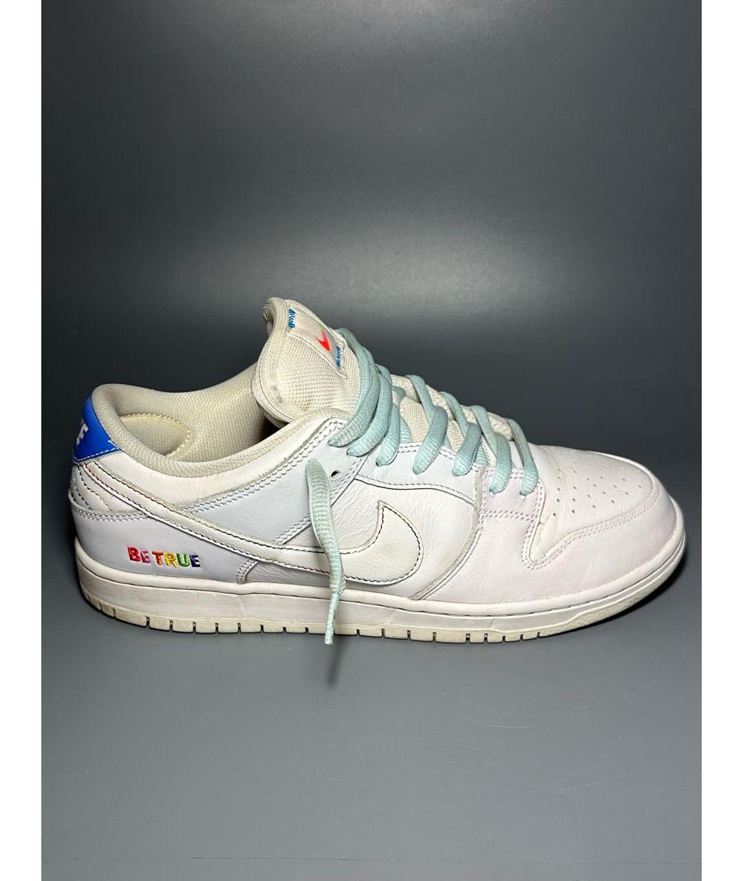 NIKE Белые кожаные низкие кроссовки / кеды, фото 9