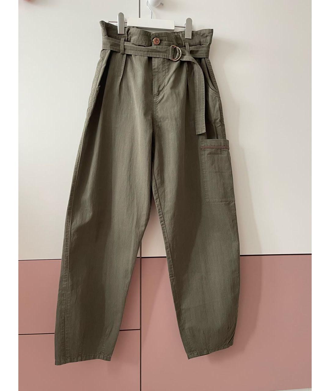 BRUNELLO CUCINELLI Хаки хлопковые брюки и шорты, фото 9