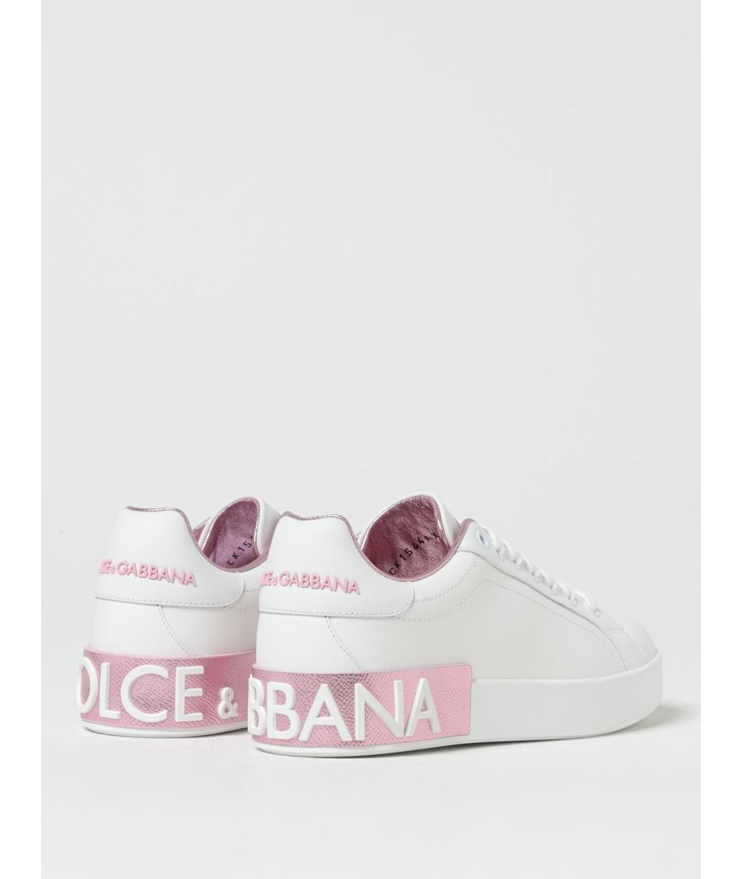 DOLCE&GABBANA Белые кожаные кеды, фото 3