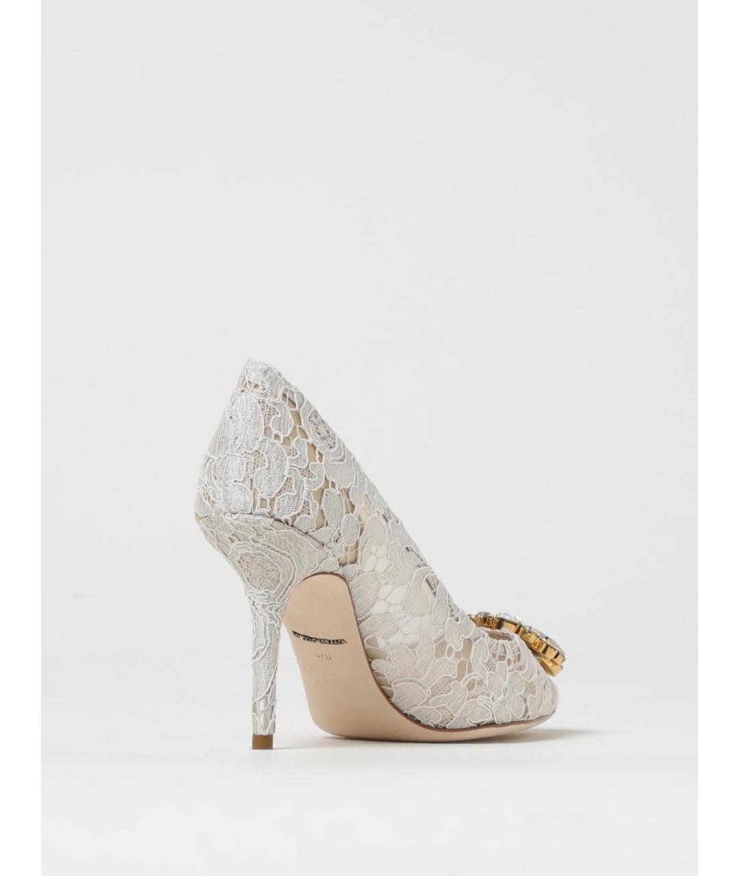 DOLCE&GABBANA Серые текстильные туфли, фото 3