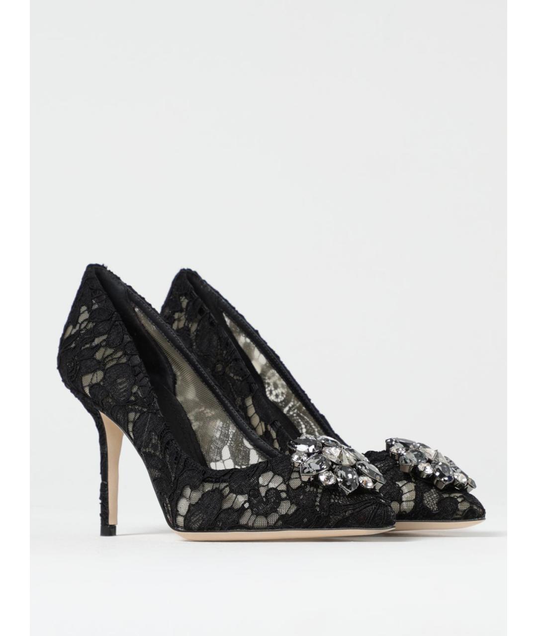 DOLCE&GABBANA Черные текстильные туфли, фото 2