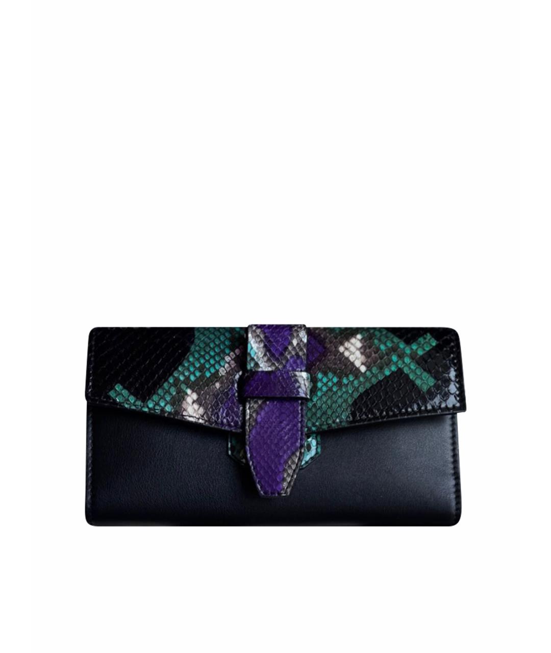 LANCEL Черный кошелек из экзотической кожи, фото 1