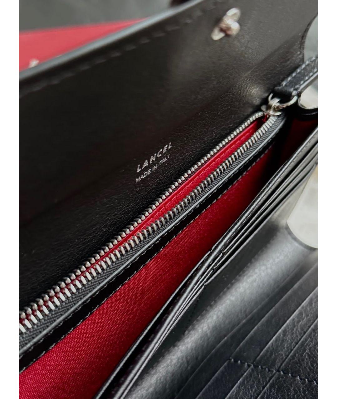 LANCEL Черный кошелек из экзотической кожи, фото 6