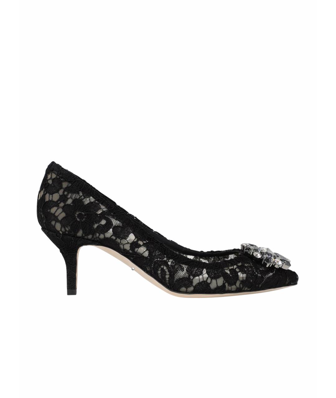 DOLCE&GABBANA Черные текстильные туфли, фото 1