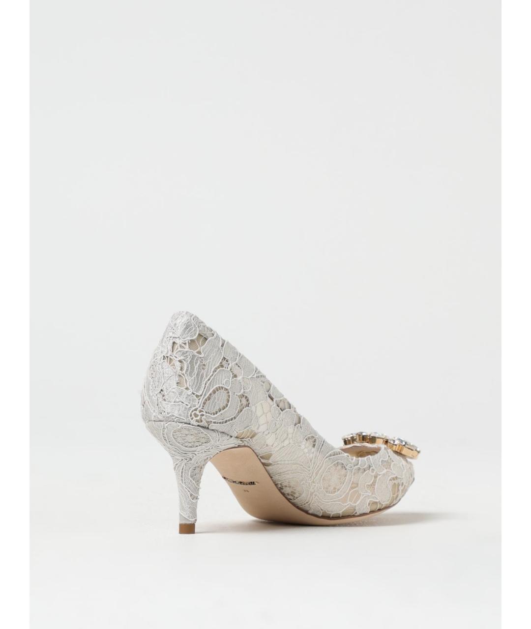 DOLCE&GABBANA Серые текстильные туфли, фото 3