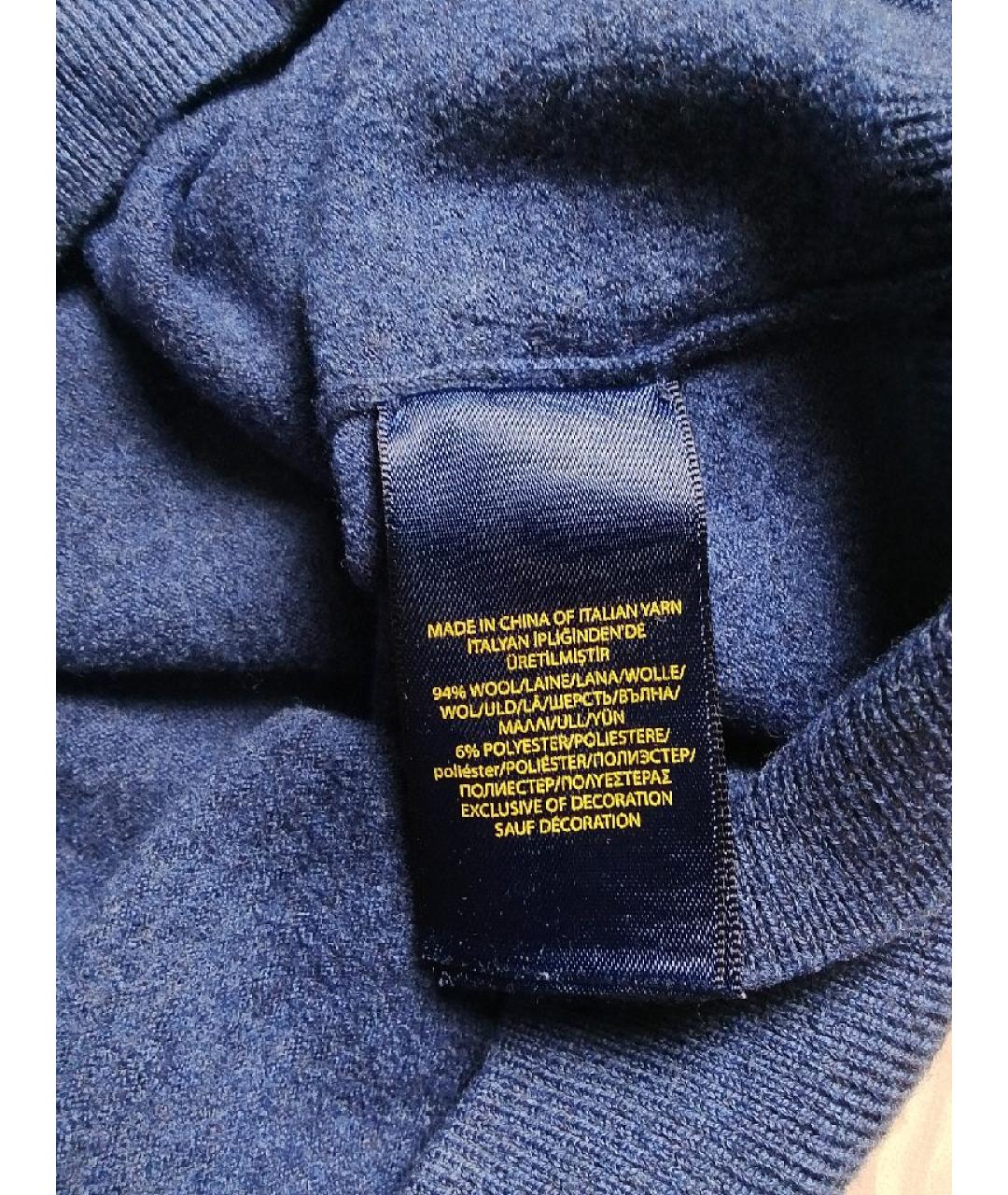 POLO RALPH LAUREN Синий шерстяной джемпер / свитер, фото 5