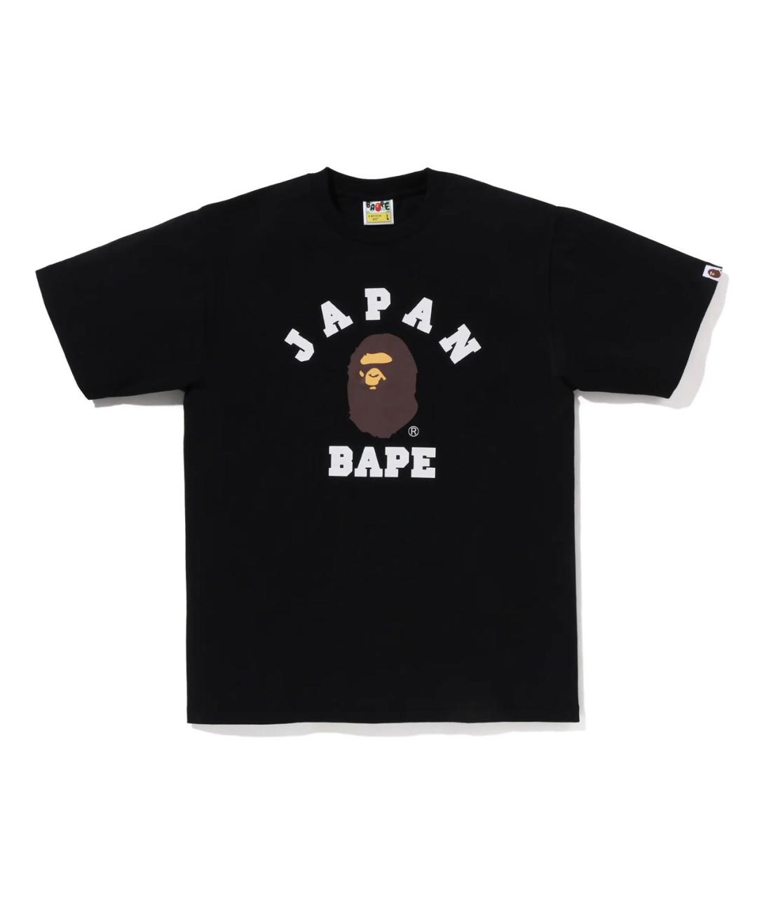 A BATHING APE Черная хлопковая футболка, фото 4
