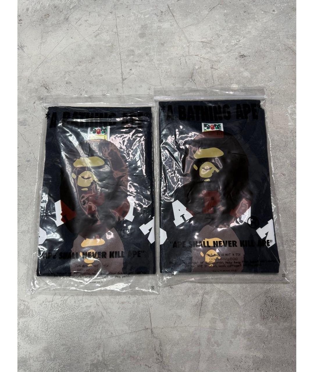 A BATHING APE Черная хлопковая футболка, фото 3