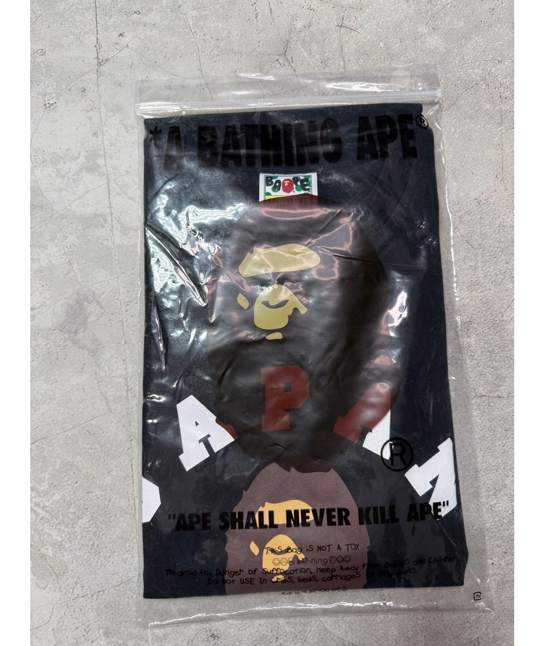 A BATHING APE Черная хлопковая футболка, фото 2