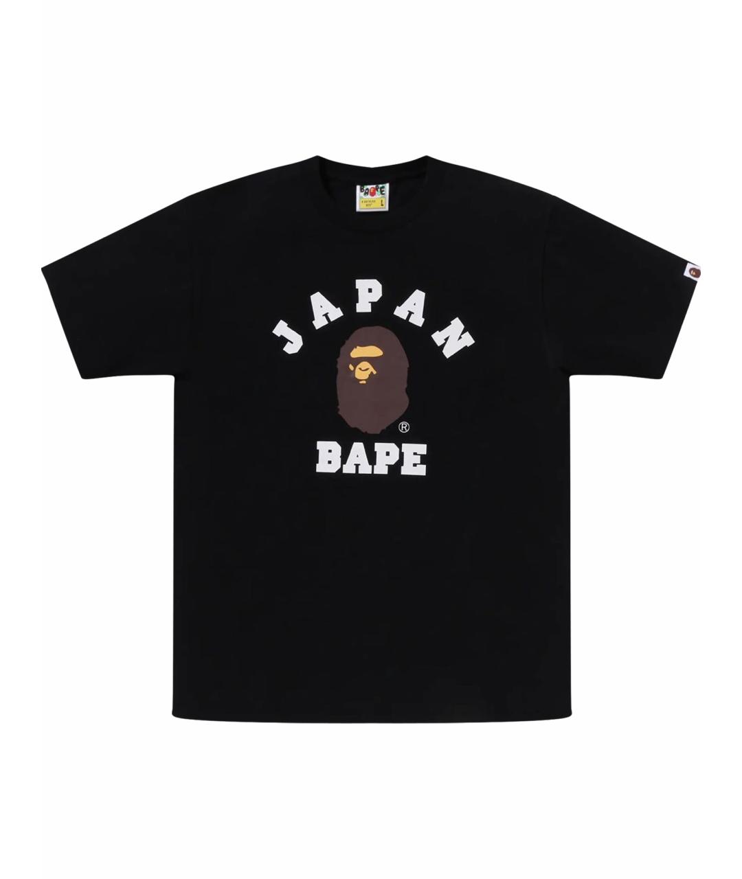 A BATHING APE Черная хлопковая футболка, фото 1