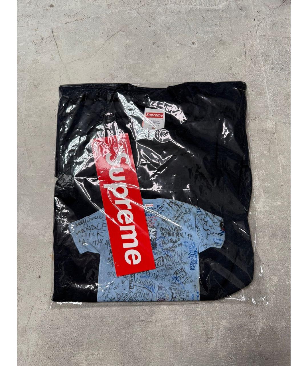 SUPREME Черная хлопковая футболка, фото 2