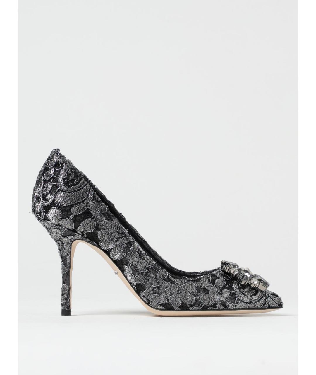 DOLCE&GABBANA Серые текстильные туфли, фото 5