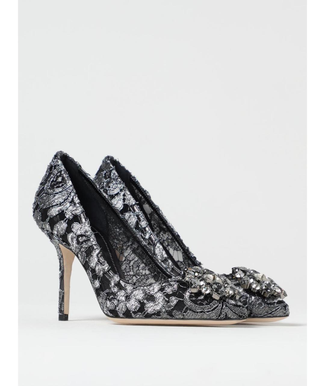 DOLCE&GABBANA Серые текстильные туфли, фото 2
