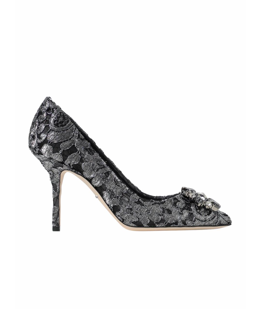 DOLCE&GABBANA Серые текстильные туфли, фото 1