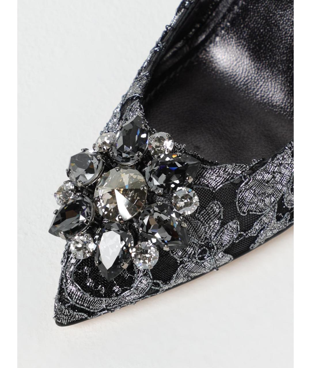 DOLCE&GABBANA Серые текстильные туфли, фото 4