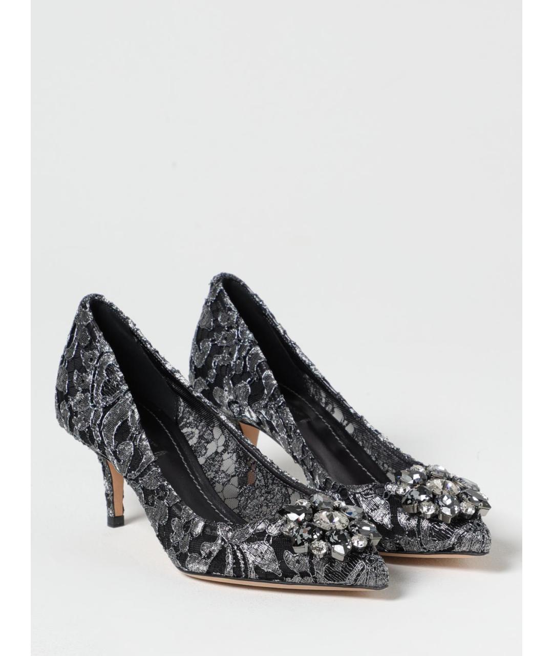 DOLCE&GABBANA Серые текстильные туфли, фото 2