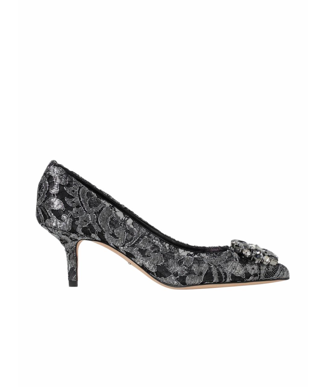 DOLCE&GABBANA Серые текстильные туфли, фото 1