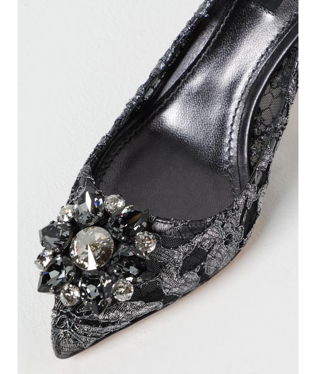 DOLCE&GABBANA Серые текстильные туфли, фото 4