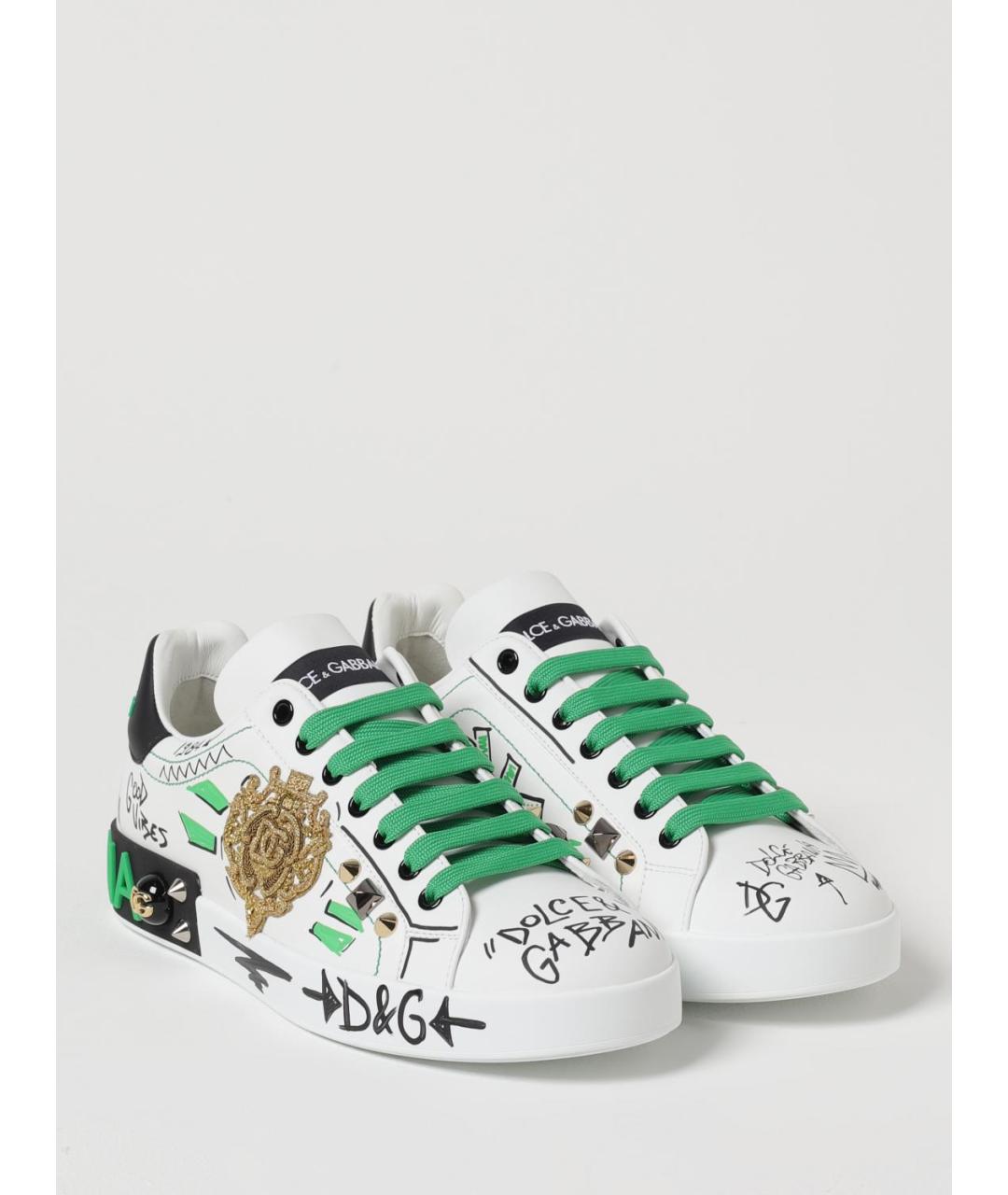 DOLCE&GABBANA Мульти кожаные низкие кроссовки / кеды, фото 2
