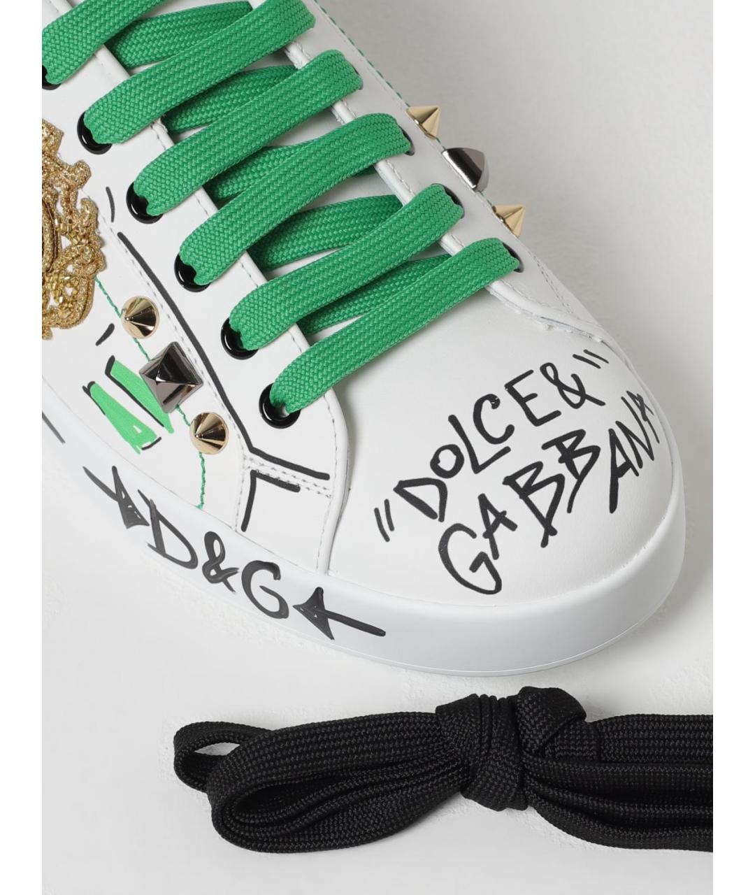 DOLCE&GABBANA Мульти кожаные низкие кроссовки / кеды, фото 4