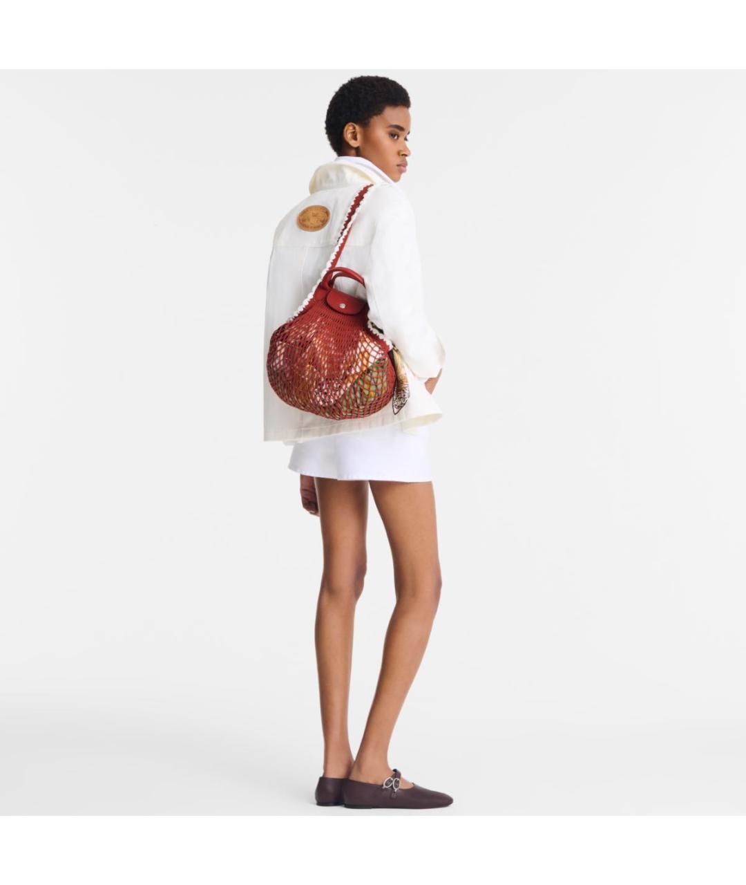 LONGCHAMP Коричневая хлопковая сумка через плечо, фото 2